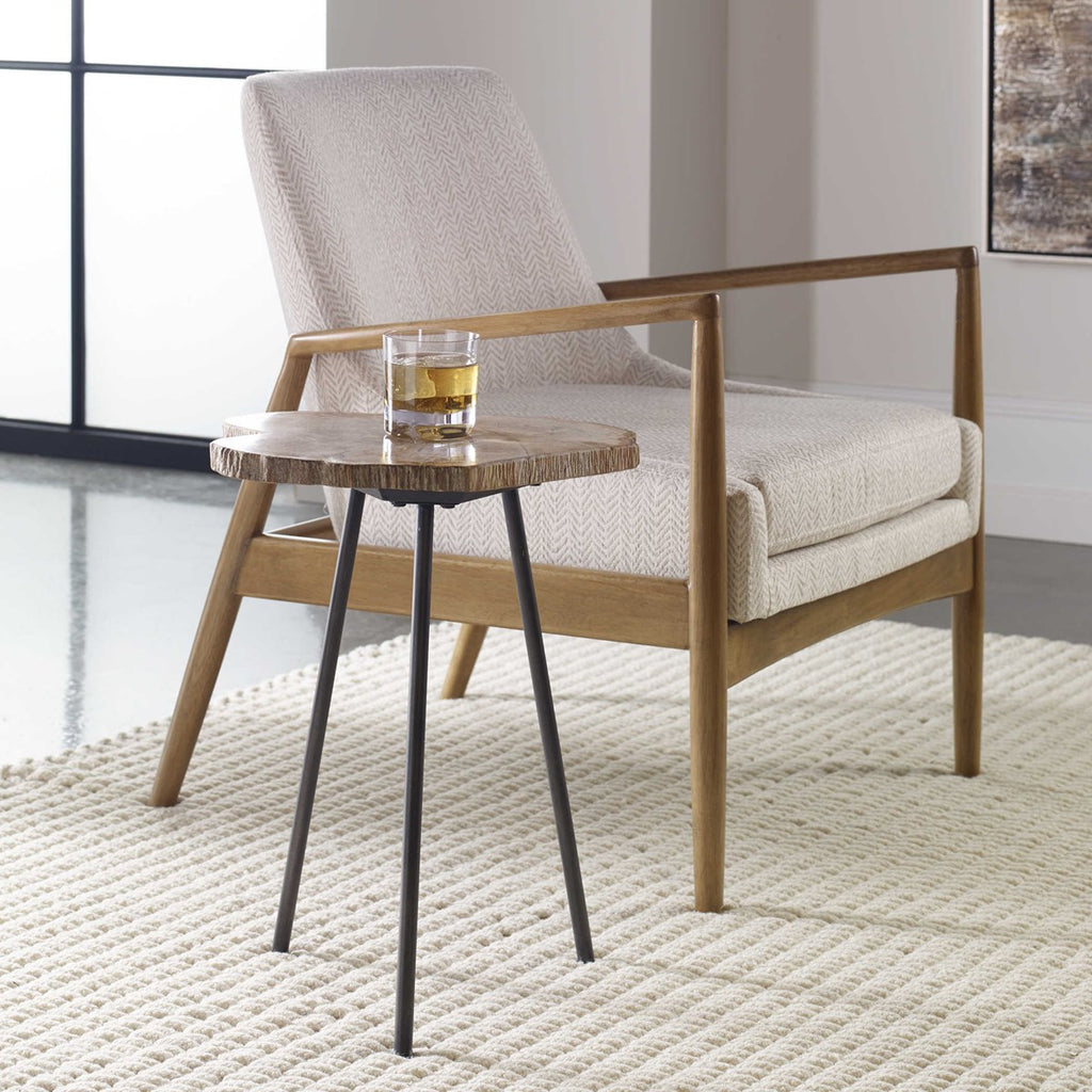 Mircea Petrified Wood Accent Table - Bombay Mercantile
