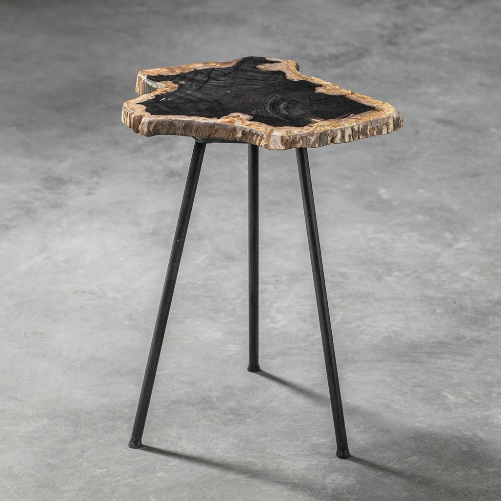 Mircea Petrified Wood Accent Table - Bombay Mercantile