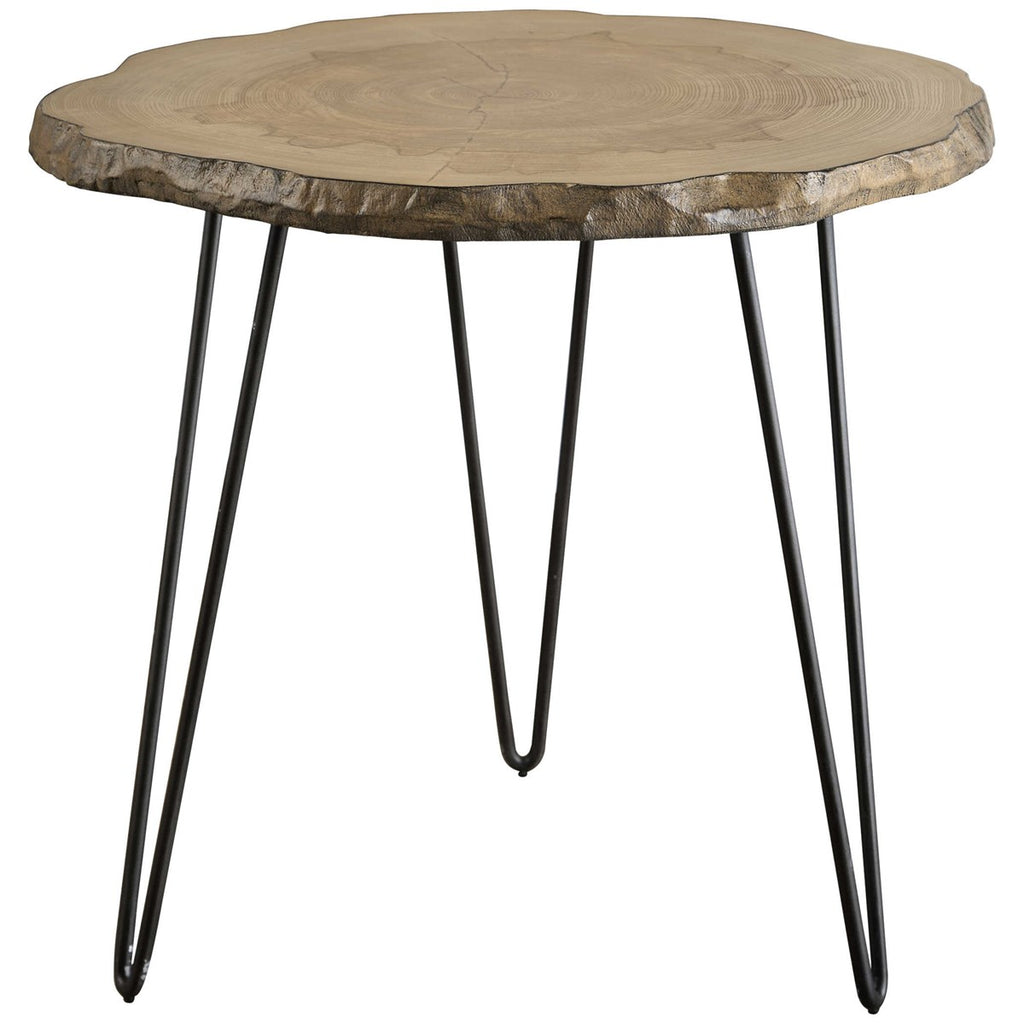 Runay Wood Slab Side Table - Bombay Mercantile