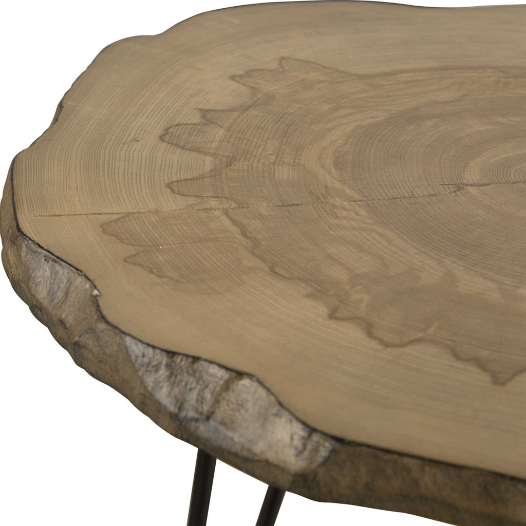 Runay Wood Slab Side Table - Bombay Mercantile