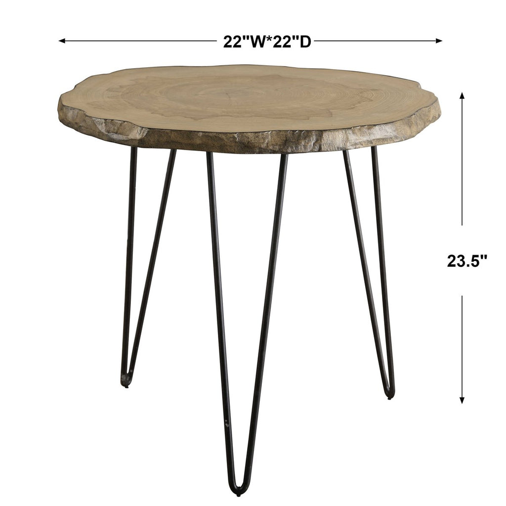 Runay Wood Slab Side Table - Bombay Mercantile