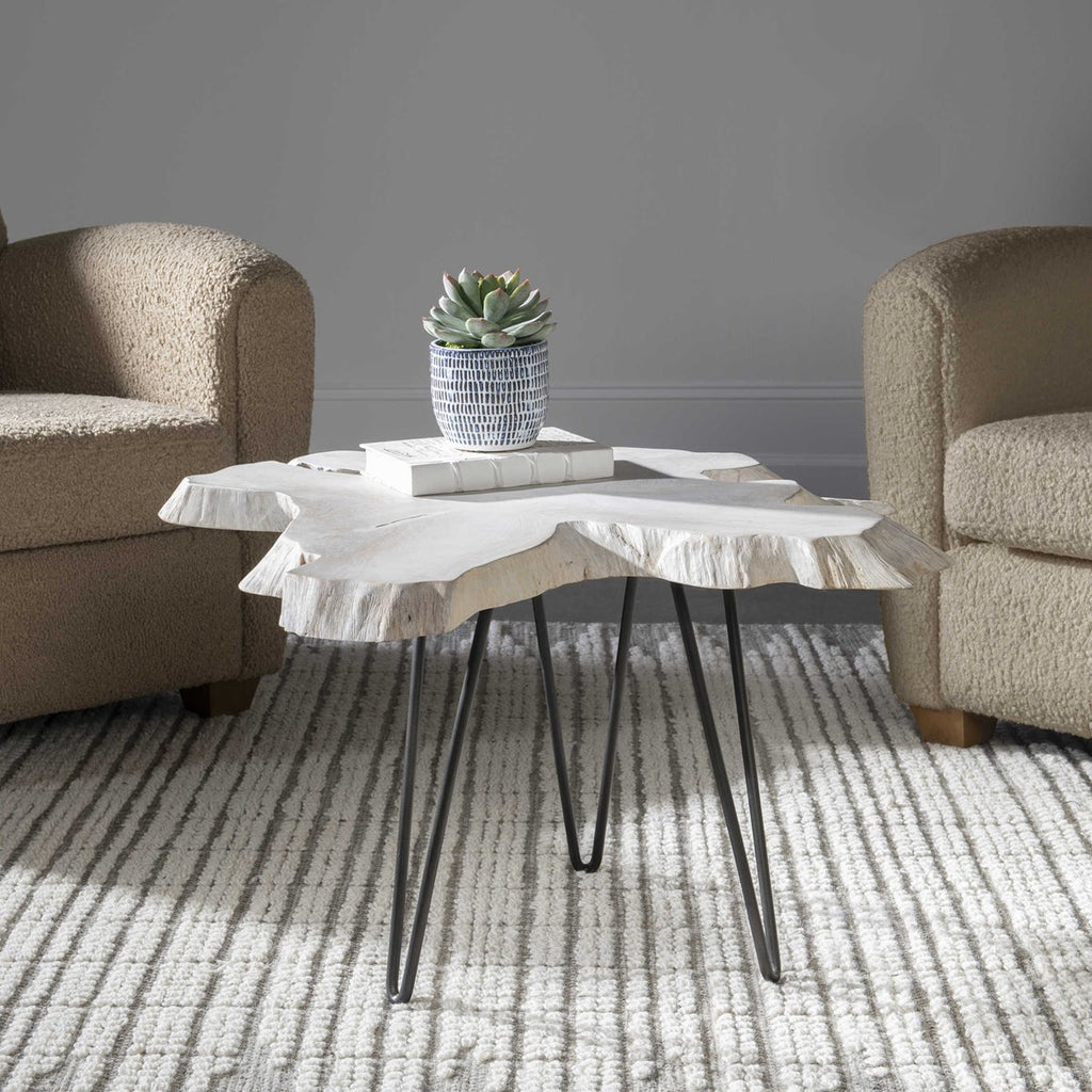 Trillium Bleached Teak Coffee Table - Bombay Mercantile