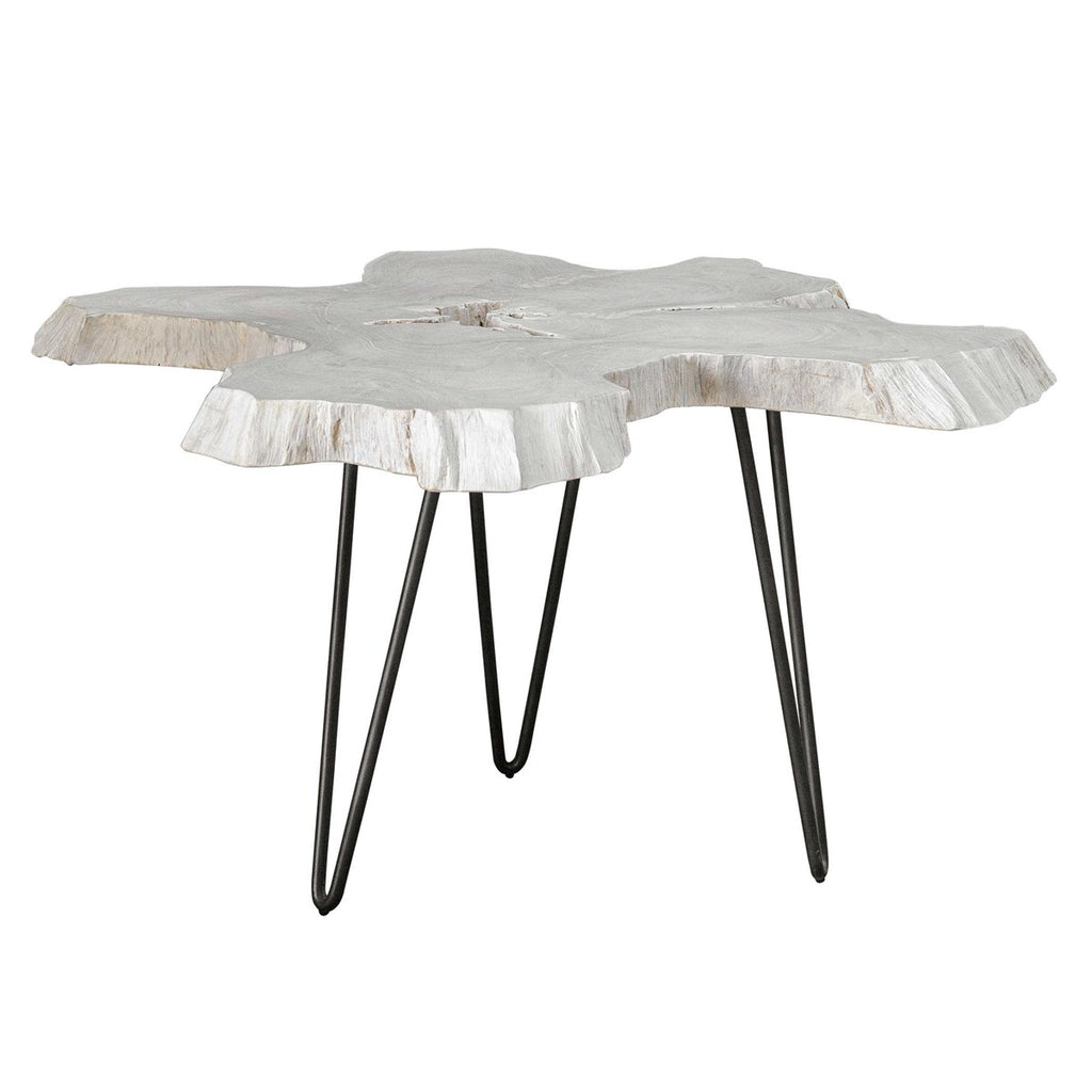 Trillium Bleached Teak Coffee Table - Bombay Mercantile