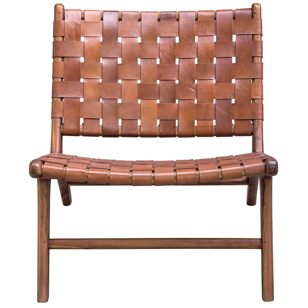 Plait Woven Leather Accent Chair - Bombay Mercantile