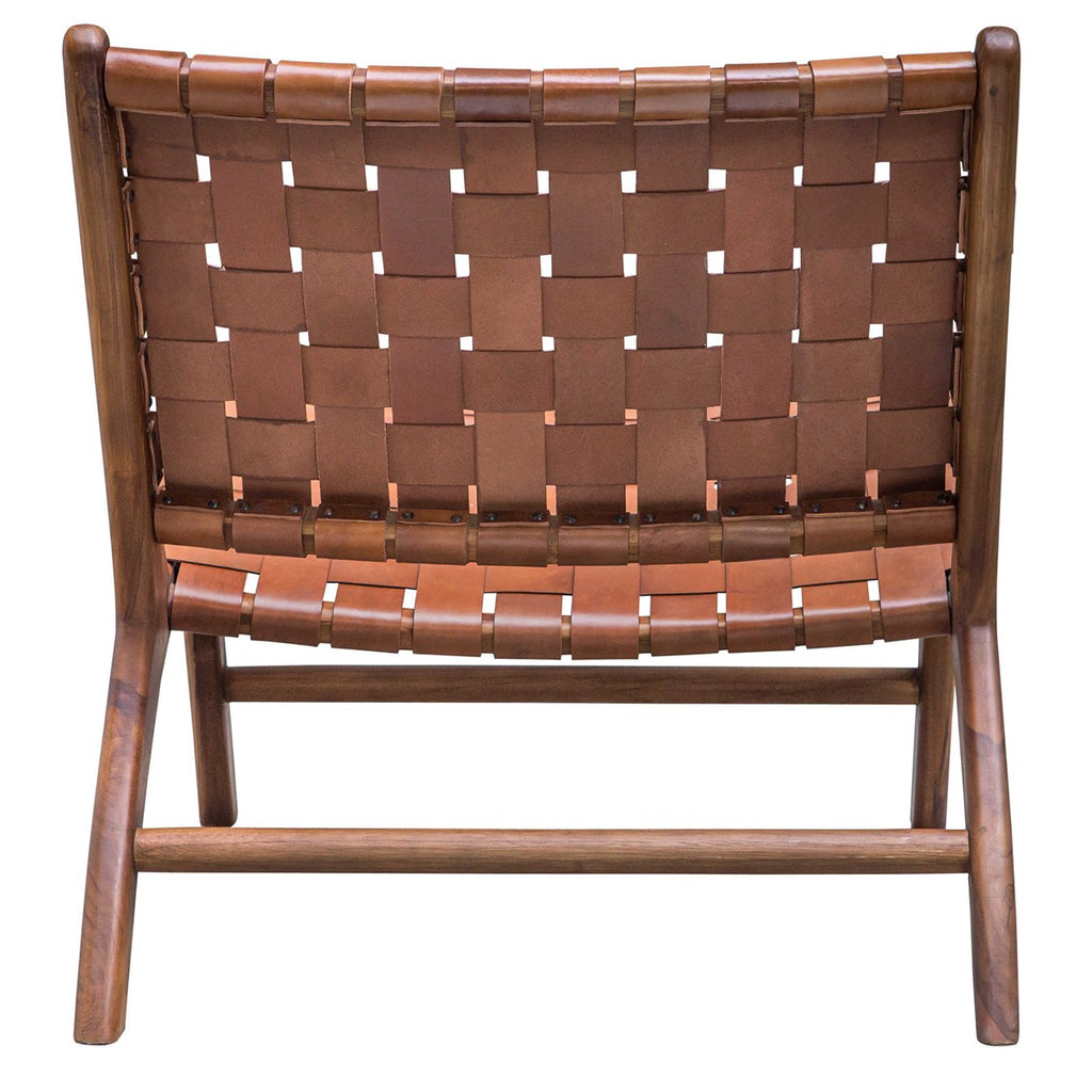 Plait Woven Leather Accent Chair - Bombay Mercantile