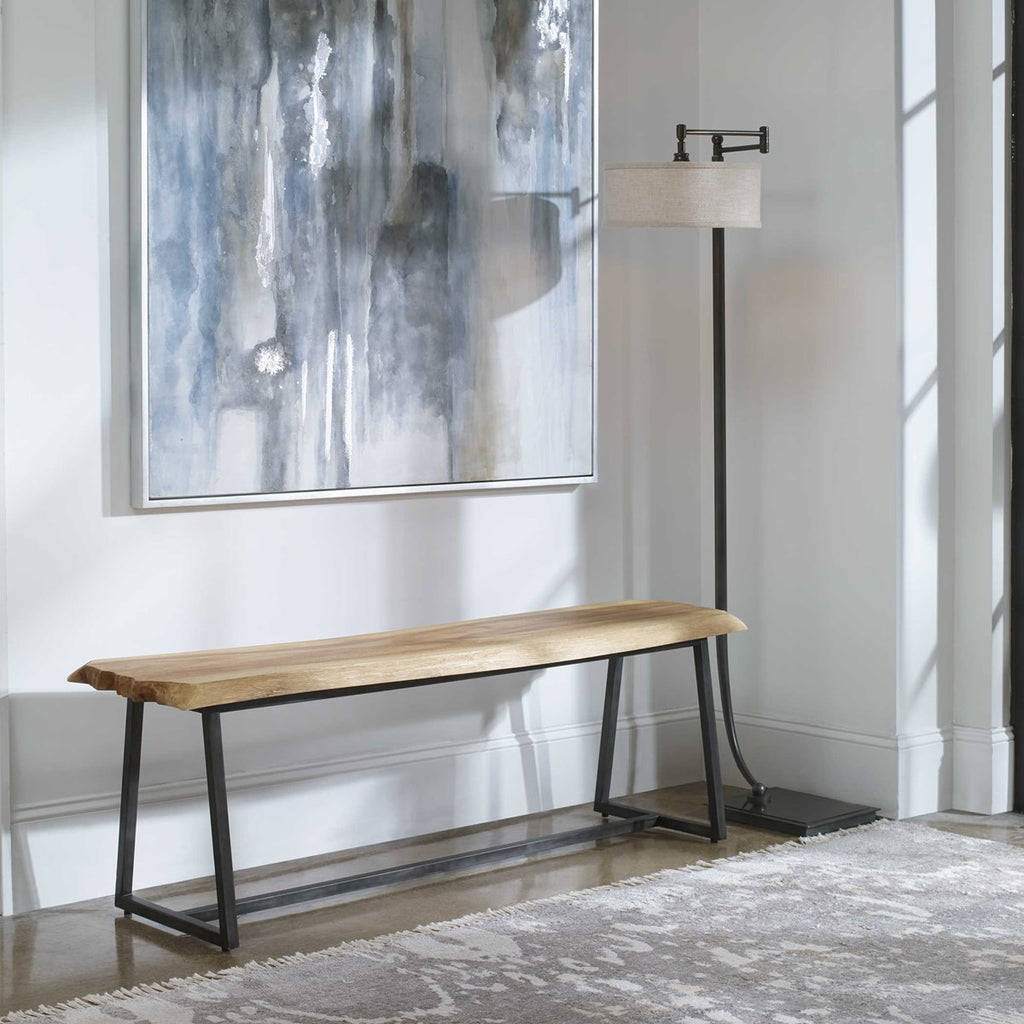 Laurel Wooden Bench - Bombay Mercantile