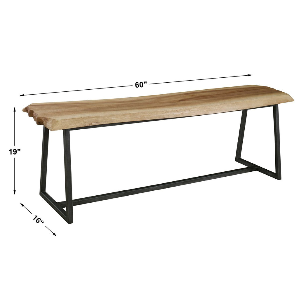 Laurel Wooden Bench - Bombay Mercantile