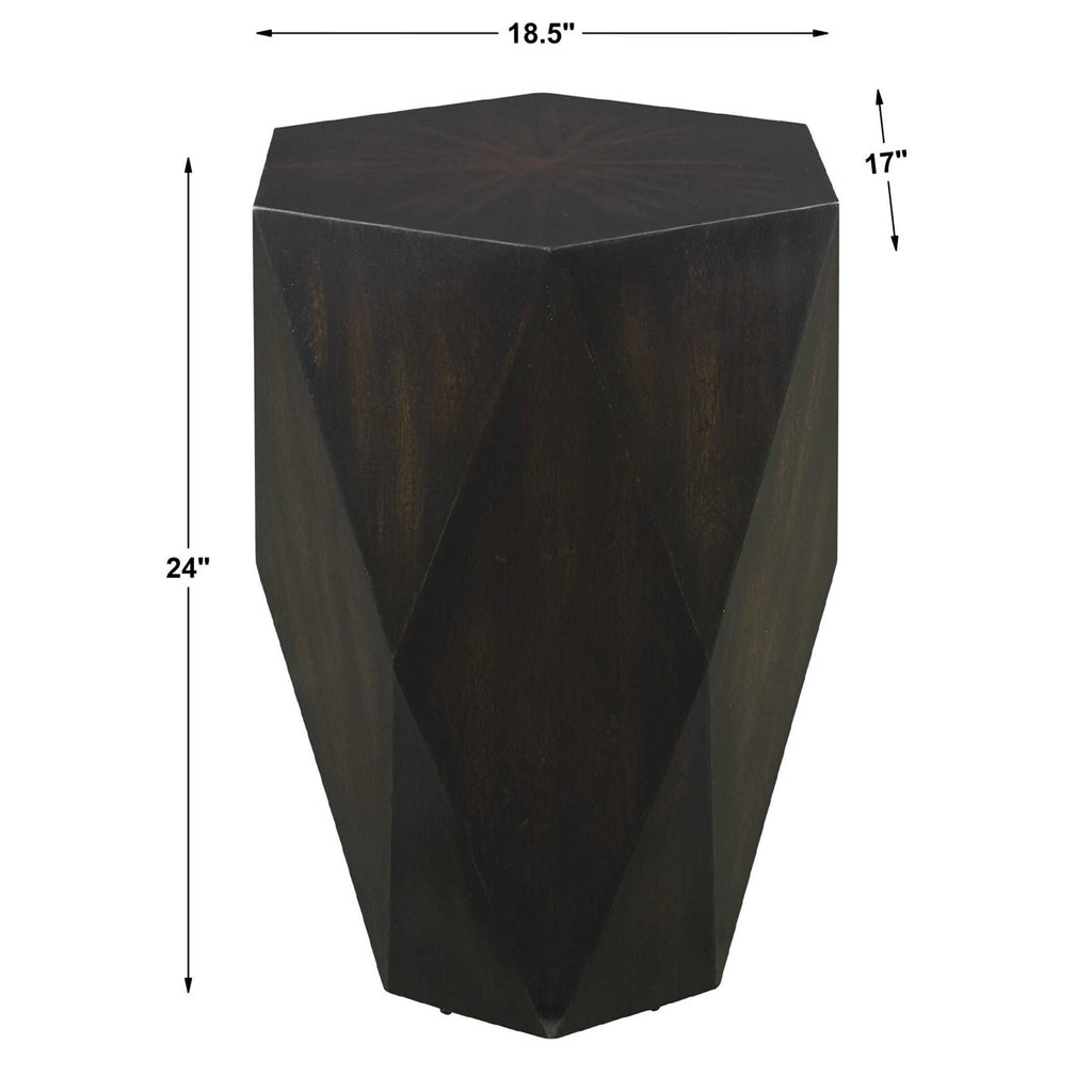 Volker Black Wooden Side Table - Bombay Mercantile