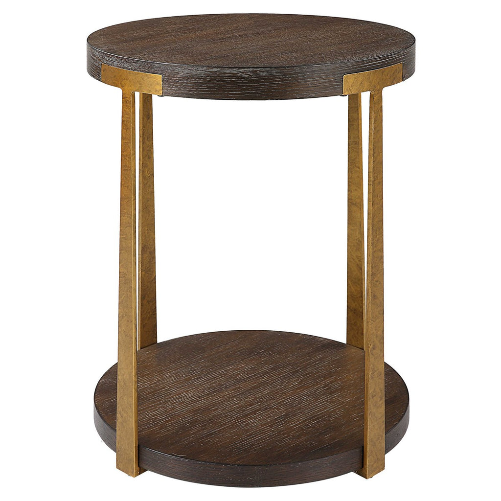 Palisade Round Wood Side Table - Bombay Mercantile