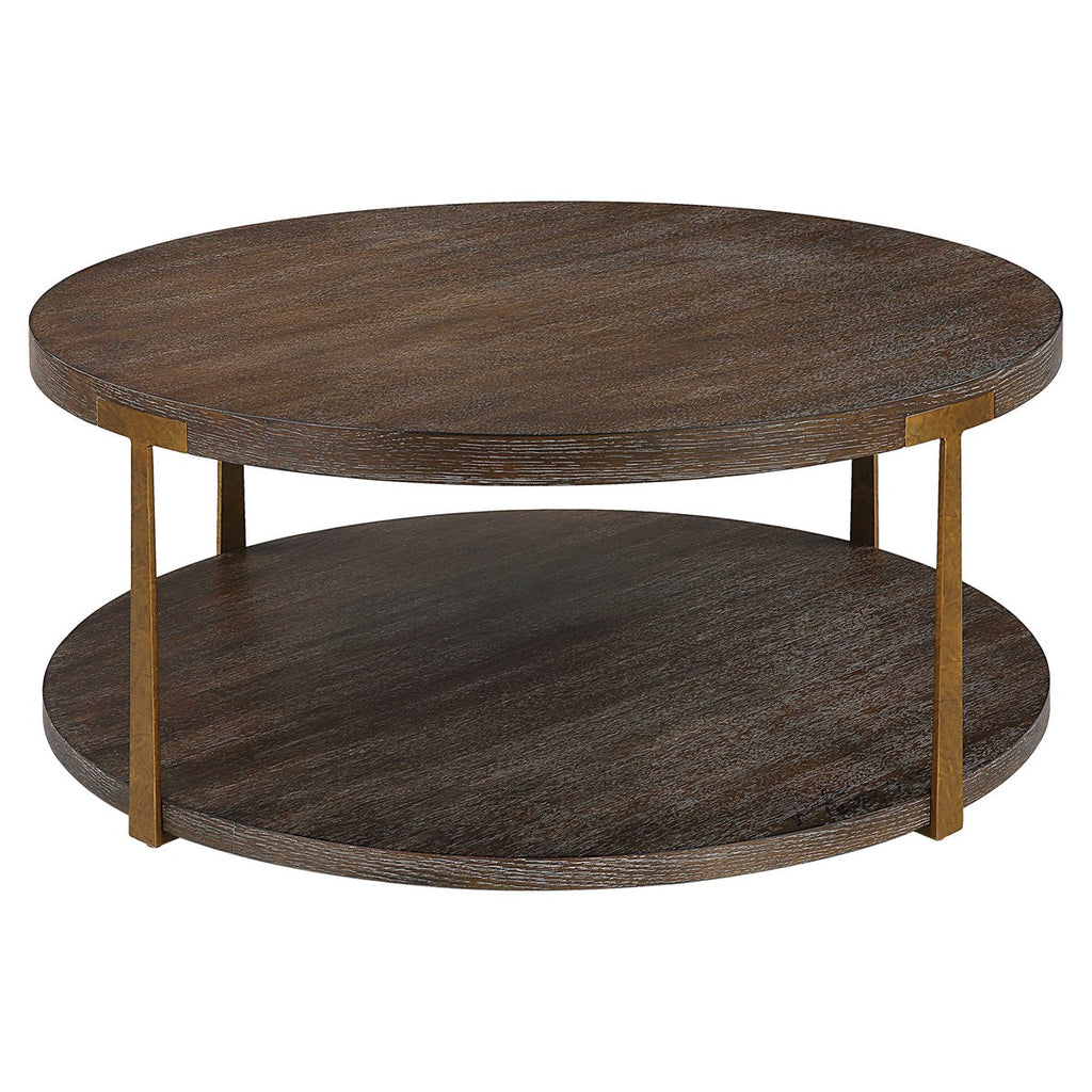 Palisade Round Wood Coffee Table - Bombay Mercantile