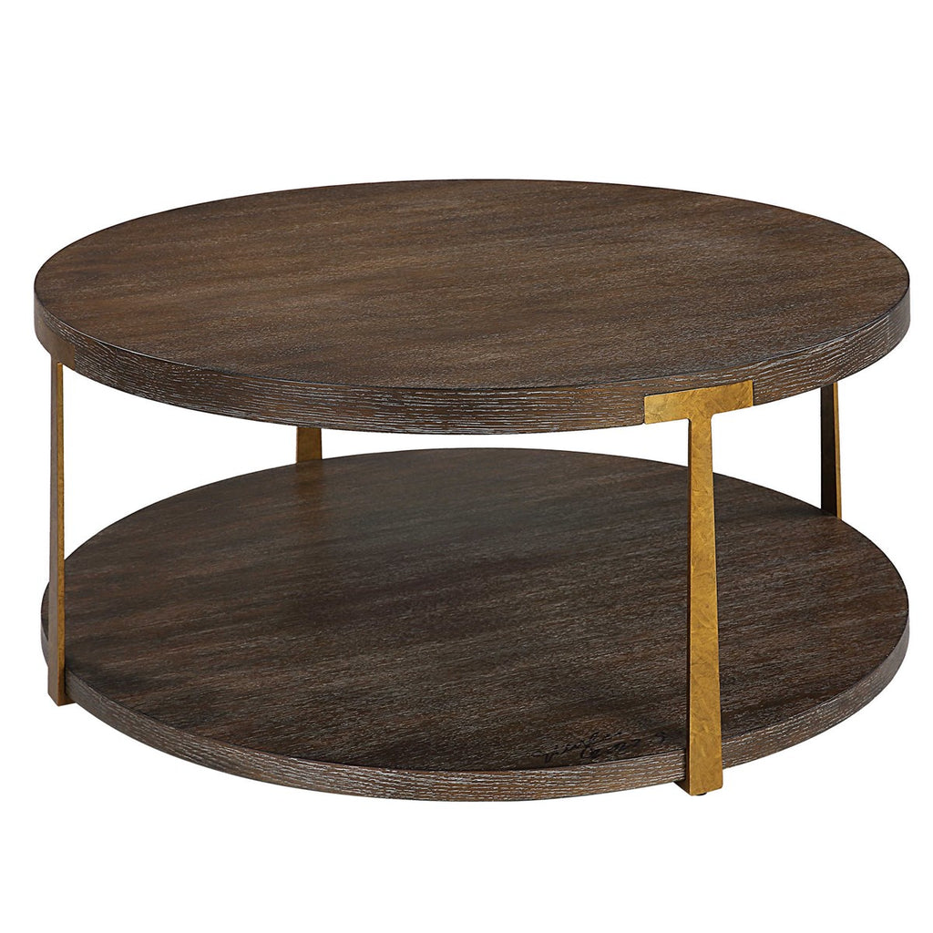 Palisade Round Wood Coffee Table - Bombay Mercantile