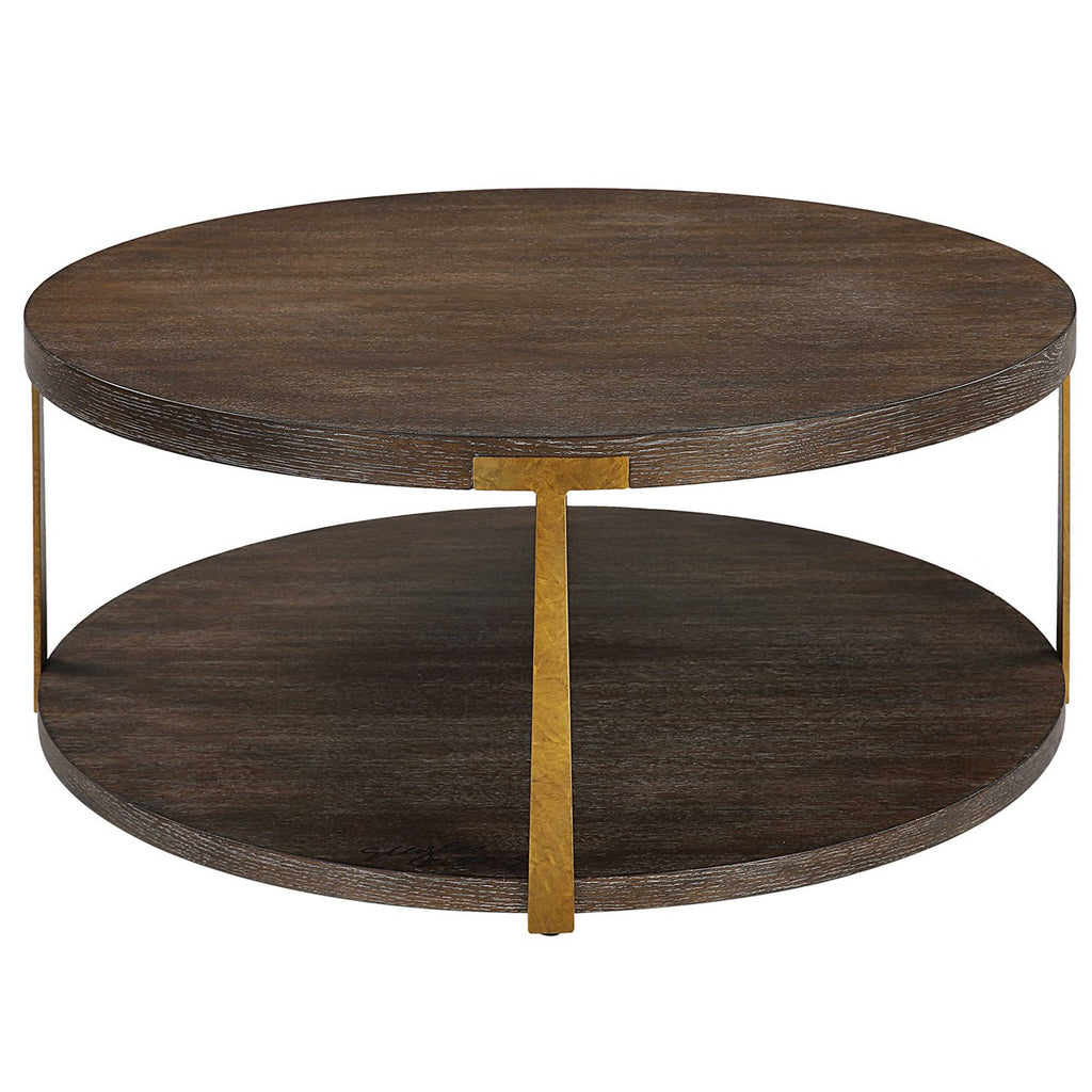 Palisade Round Wood Coffee Table - Bombay Mercantile