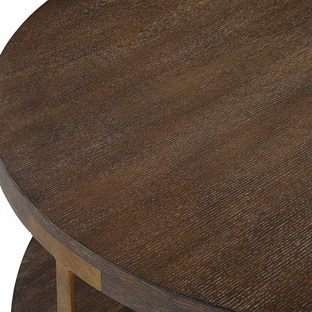 Palisade Round Wood Coffee Table - Bombay Mercantile