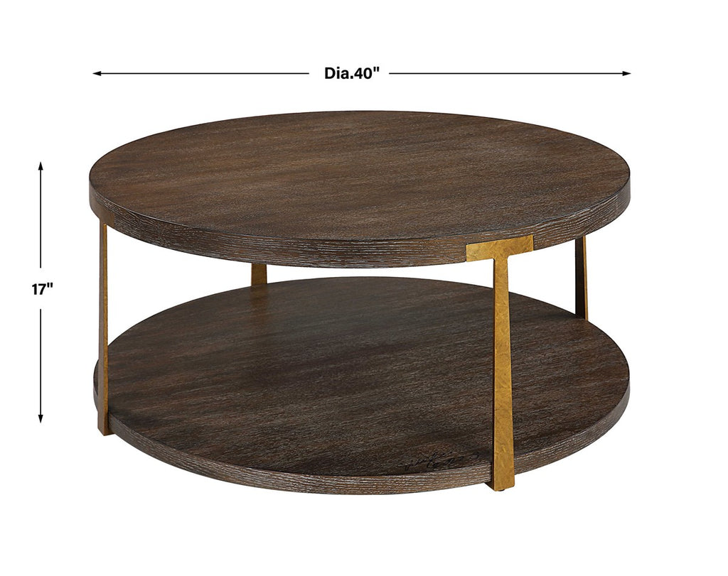 Palisade Round Wood Coffee Table - Bombay Mercantile