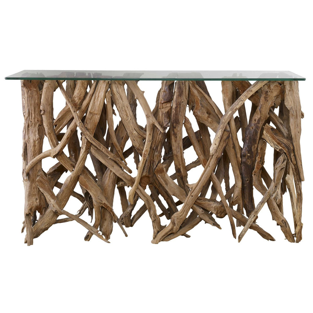 Teak Wood Console - Bombay Mercantile
