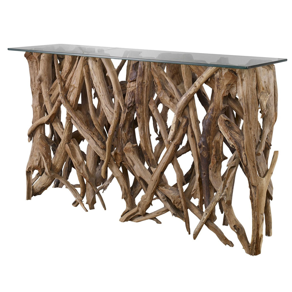 Teak Wood Console - Bombay Mercantile