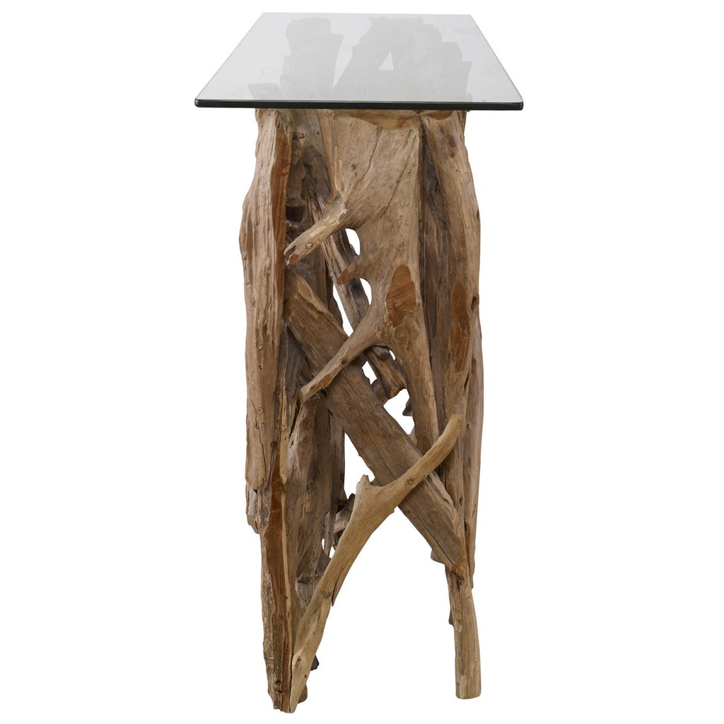 Teak Wood Console - Bombay Mercantile