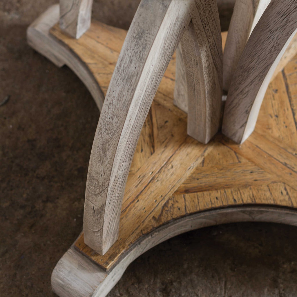 Ranen Aged White Side Table - Bombay Mercantile