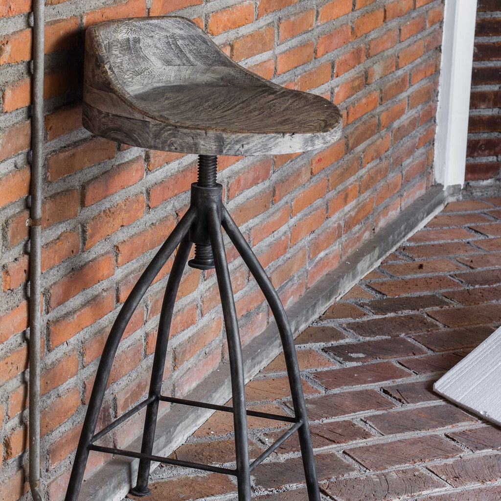 Kairu Wooden Bar Stool - Bombay Mercantile