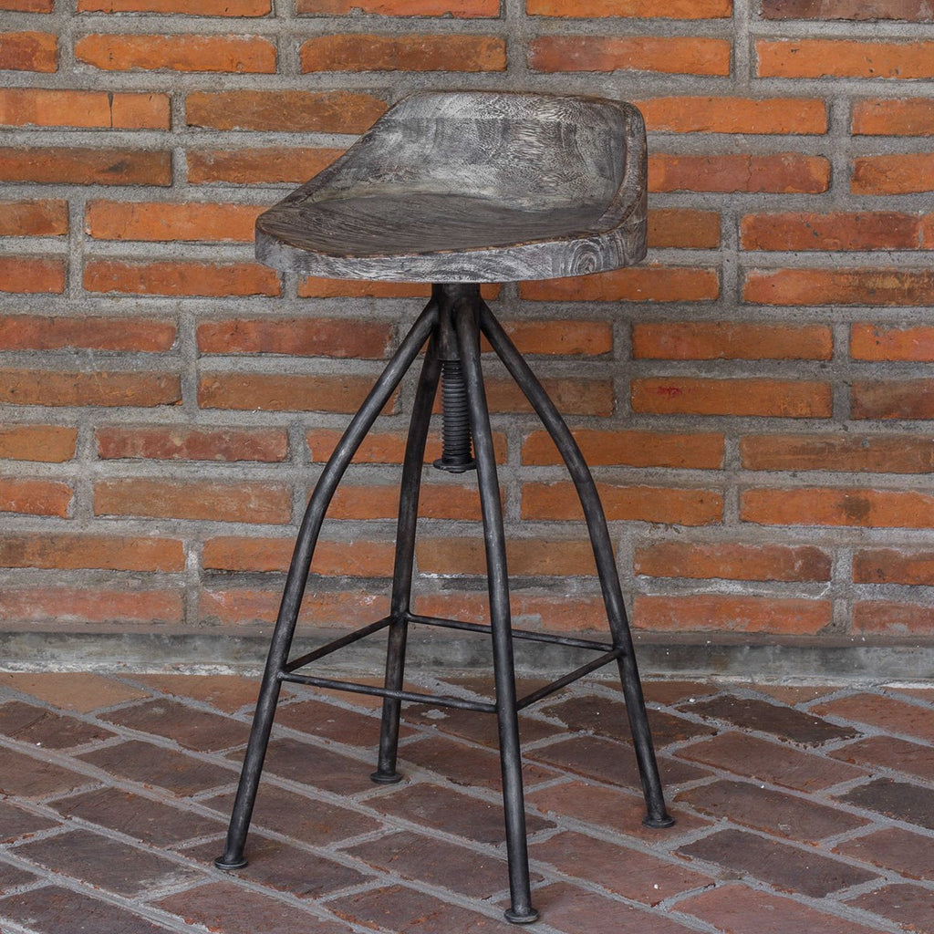 Kairu Wooden Bar Stool - Bombay Mercantile