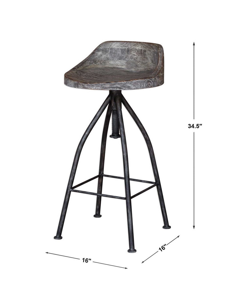 Kairu Wooden Bar Stool - Bombay Mercantile