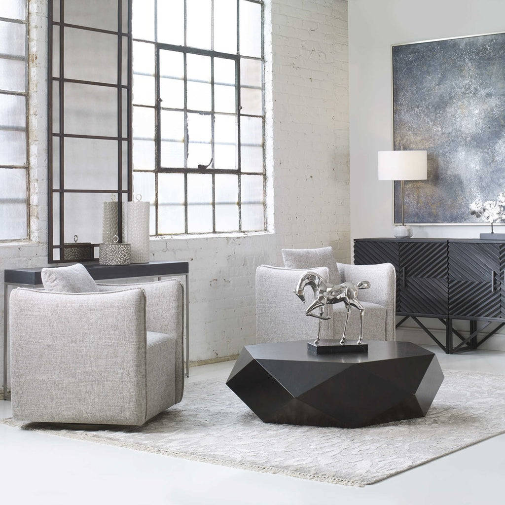Volker Worn Black Coffee Table - Bombay Mercantile