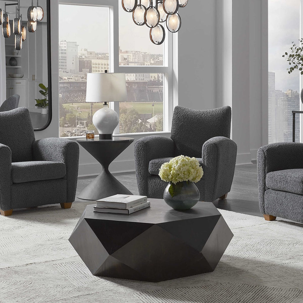 Volker Worn Black Coffee Table - Bombay Mercantile