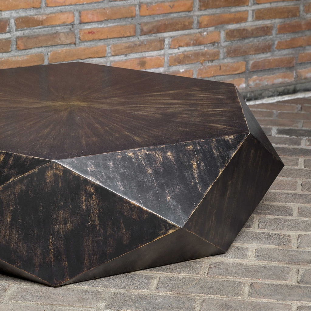 Volker Worn Black Coffee Table - Bombay Mercantile