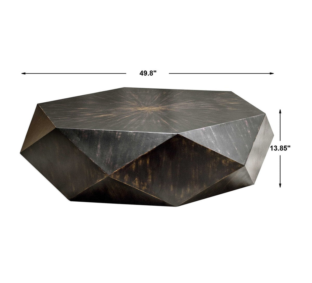 Volker Worn Black Coffee Table - Bombay Mercantile