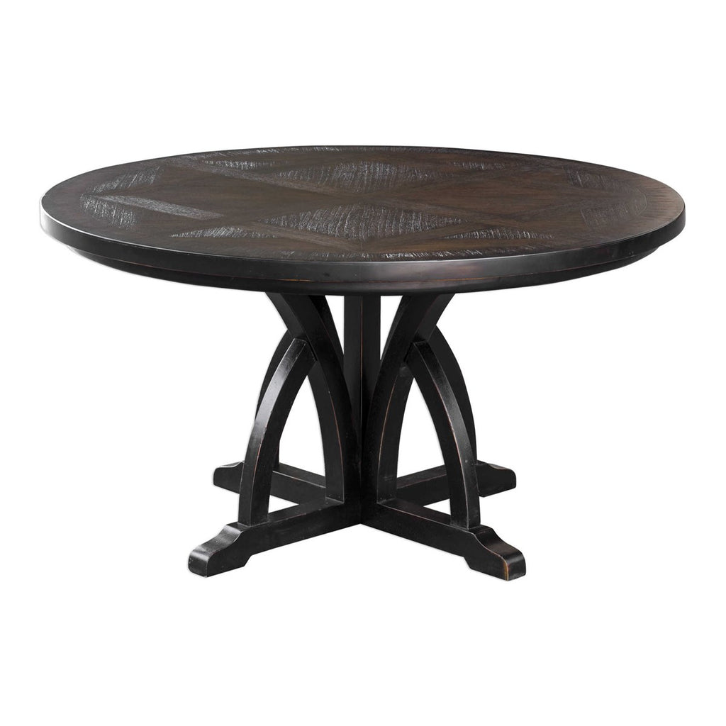 Maiva Round Black Dining Table - Bombay Mercantile