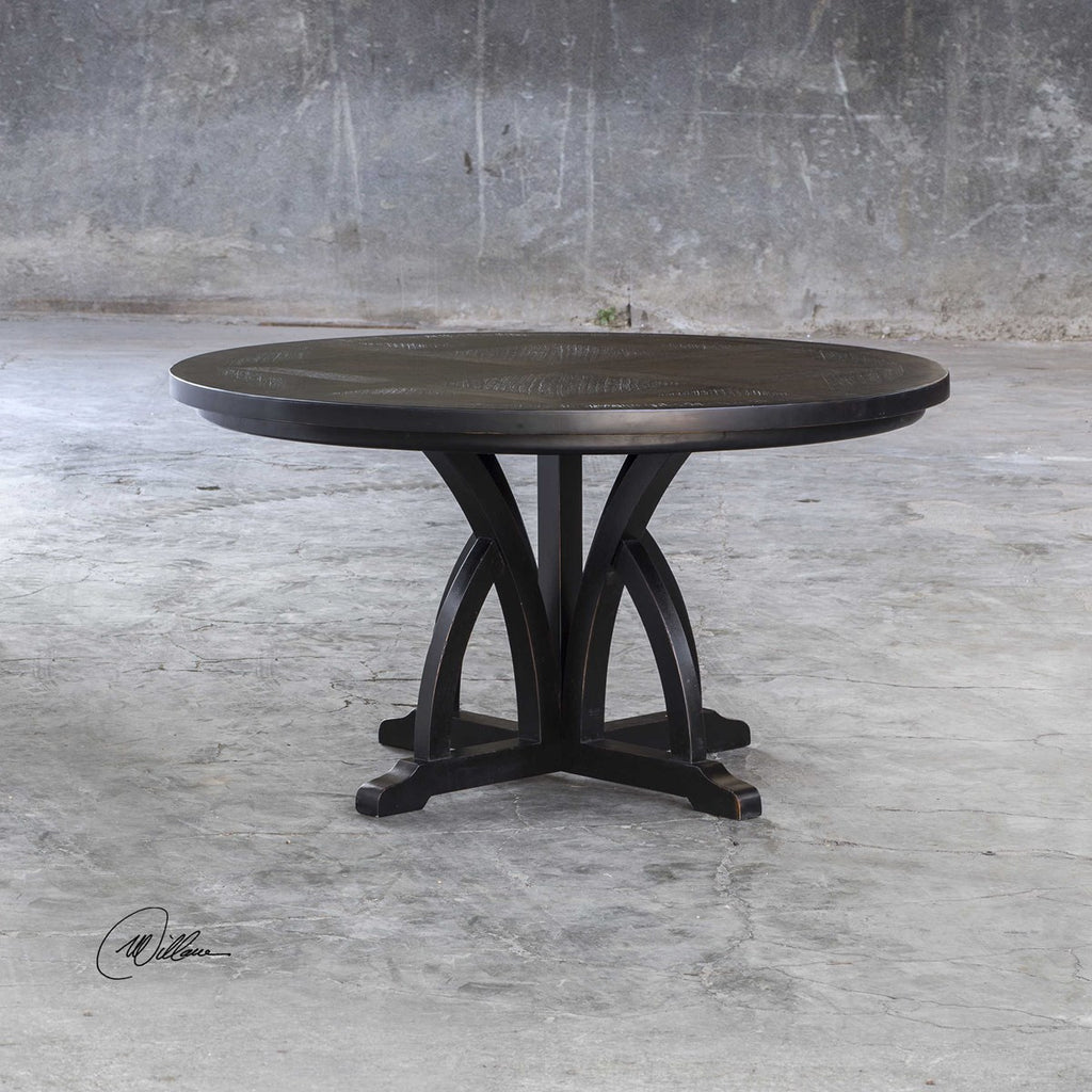 Maiva Round Black Dining Table - Bombay Mercantile