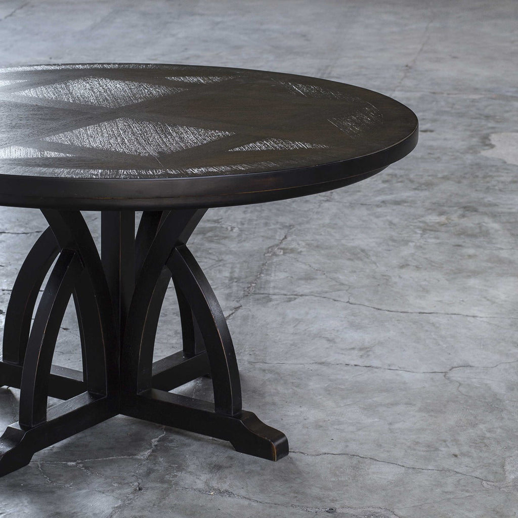 Maiva Round Black Dining Table - Bombay Mercantile