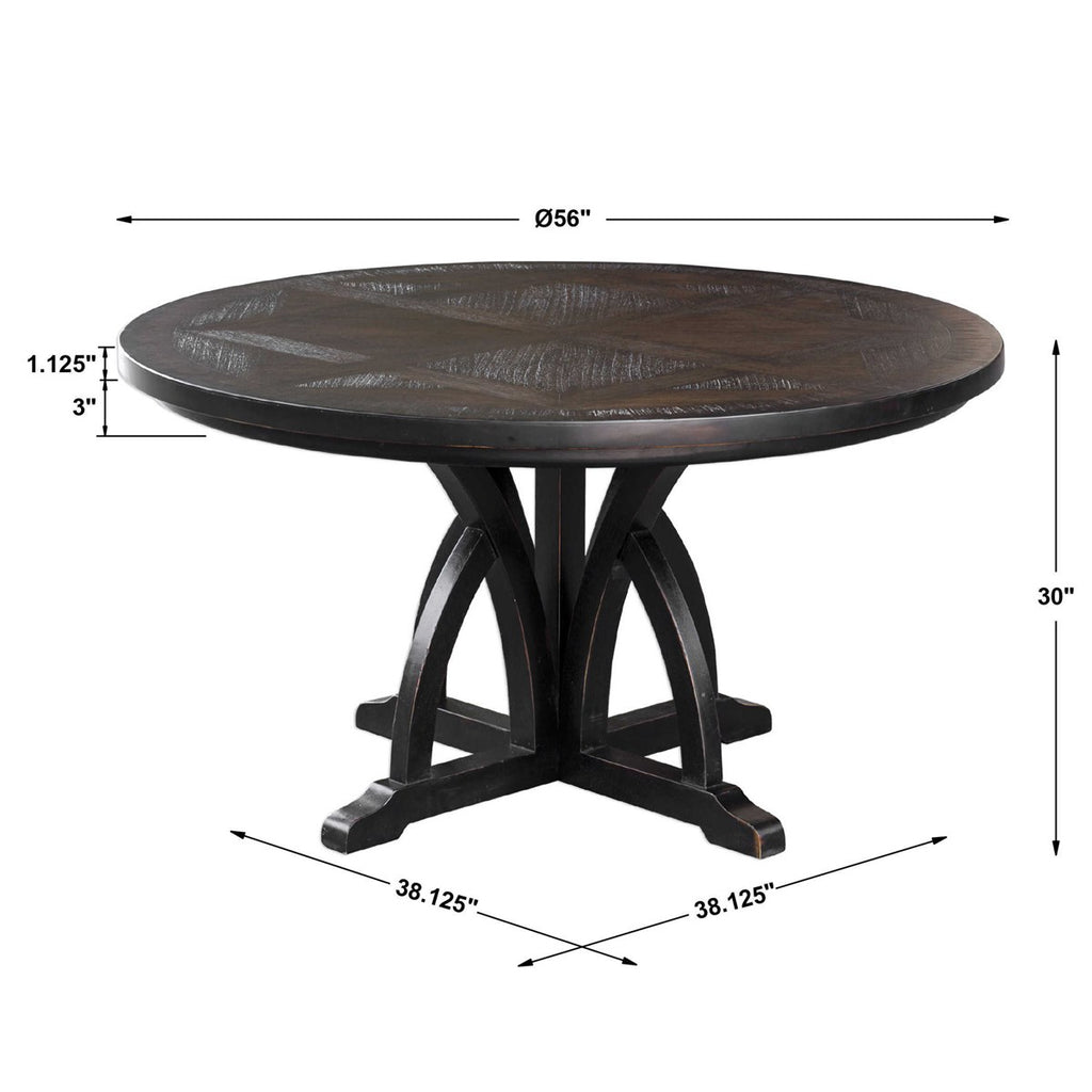 Maiva Round Black Dining Table - Bombay Mercantile