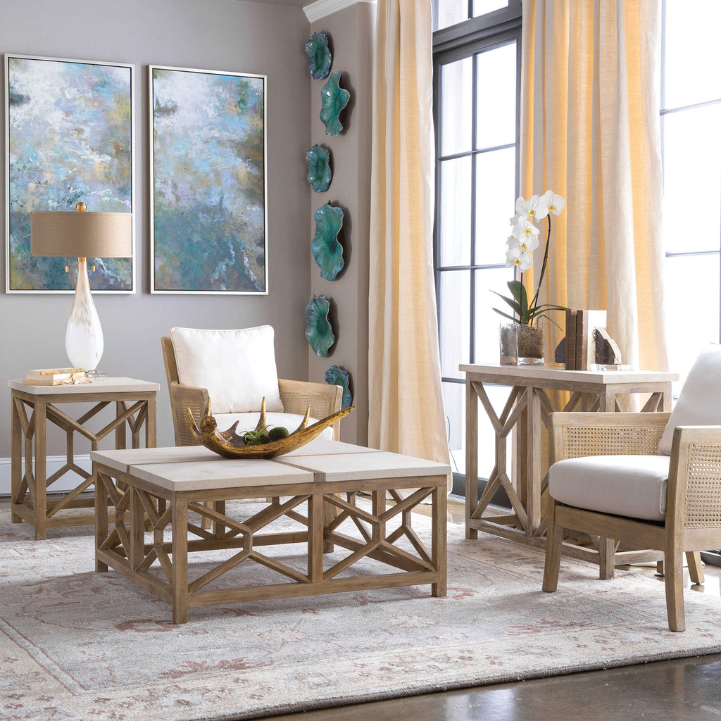 Catali Stone Coffee Table - Bombay Mercantile