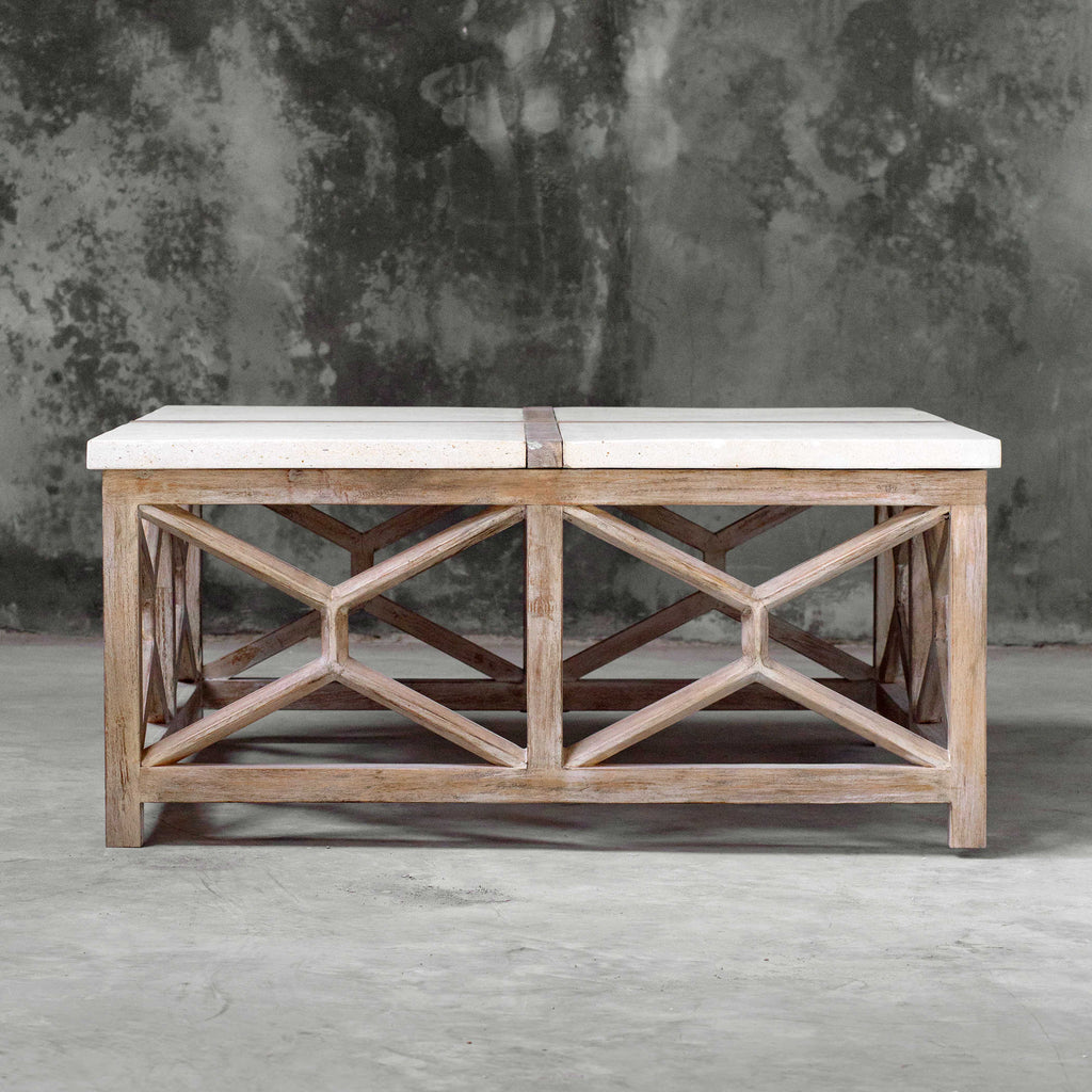 Catali Stone Coffee Table - Bombay Mercantile