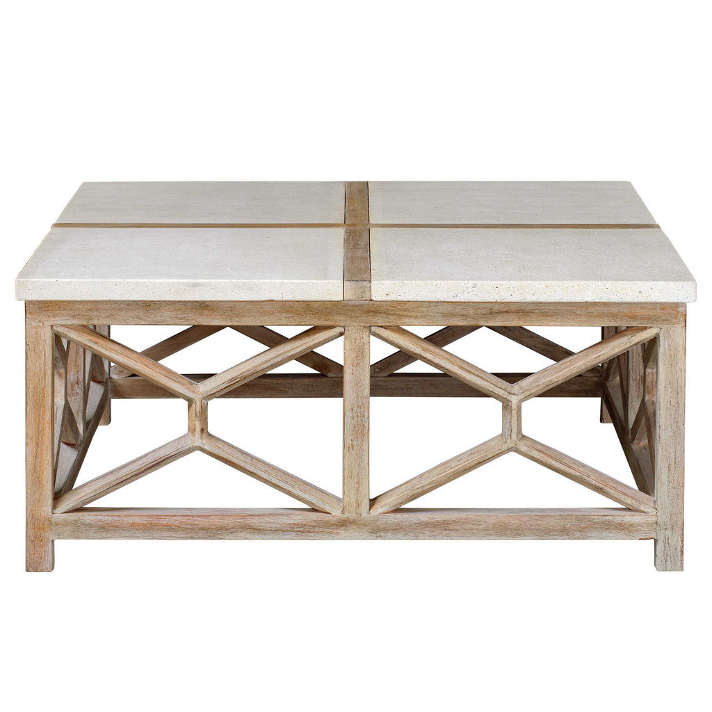 Catali Stone Coffee Table - Bombay Mercantile