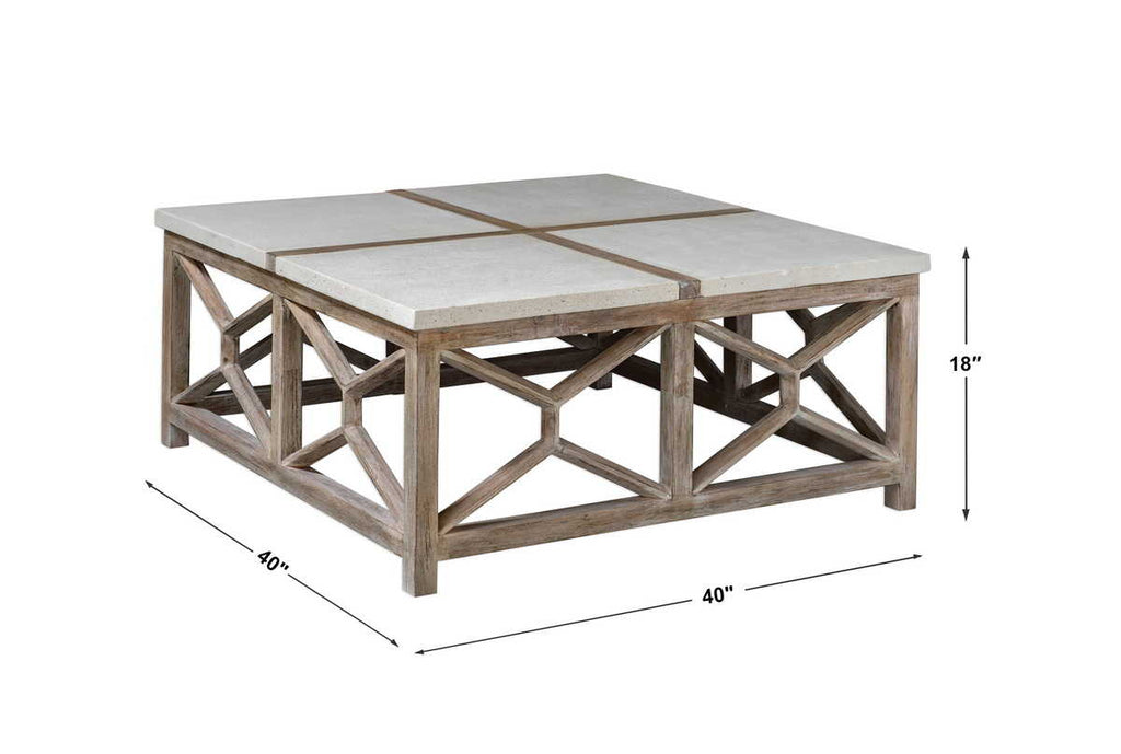Catali Stone Coffee Table - Bombay Mercantile