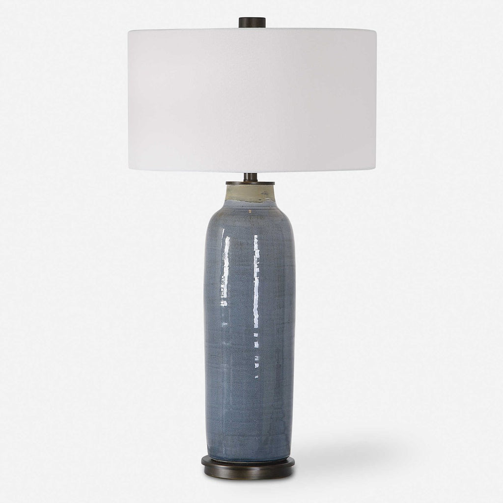 Vicente Slate Blue Table Lamp - Bombay Mercantile