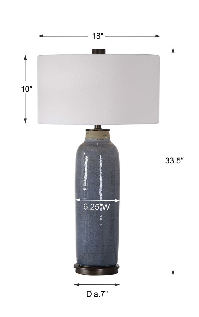 Vicente Slate Blue Table Lamp - Bombay Mercantile