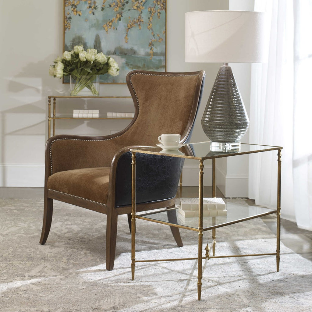 Henzler Mirrored Glass Lamp Table - Bombay Mercantile