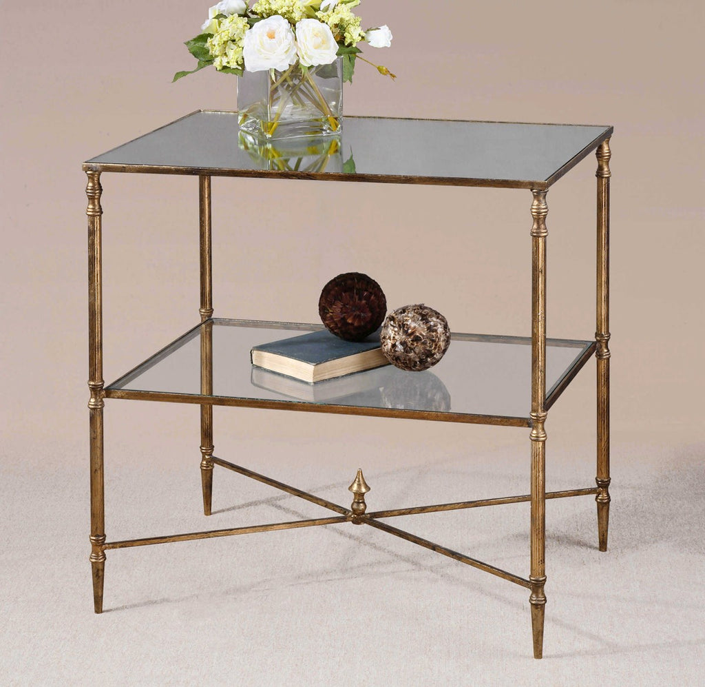 Henzler Mirrored Glass Lamp Table - Bombay Mercantile