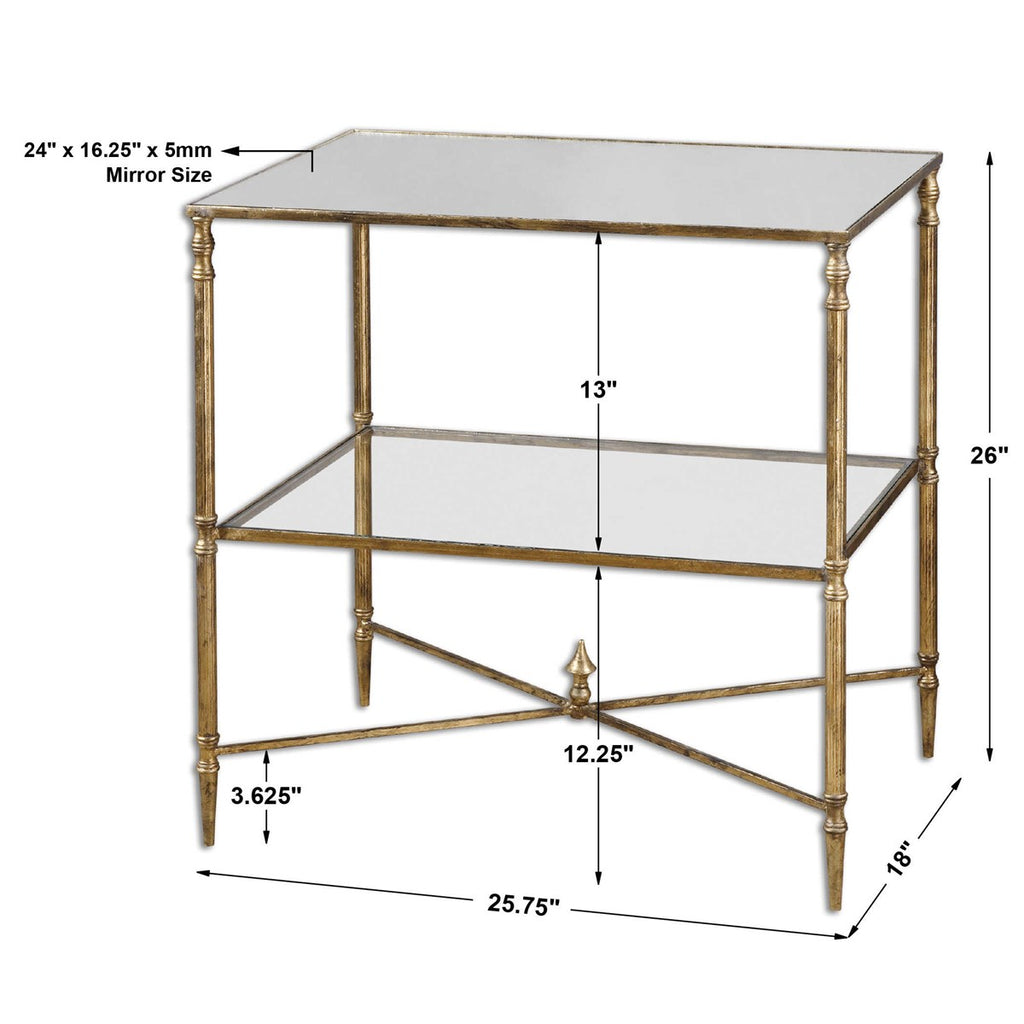 Henzler Mirrored Glass Lamp Table - Bombay Mercantile