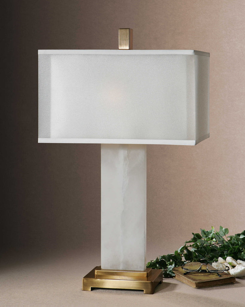 Athanas Alabaster Lamp - Bombay Mercantile