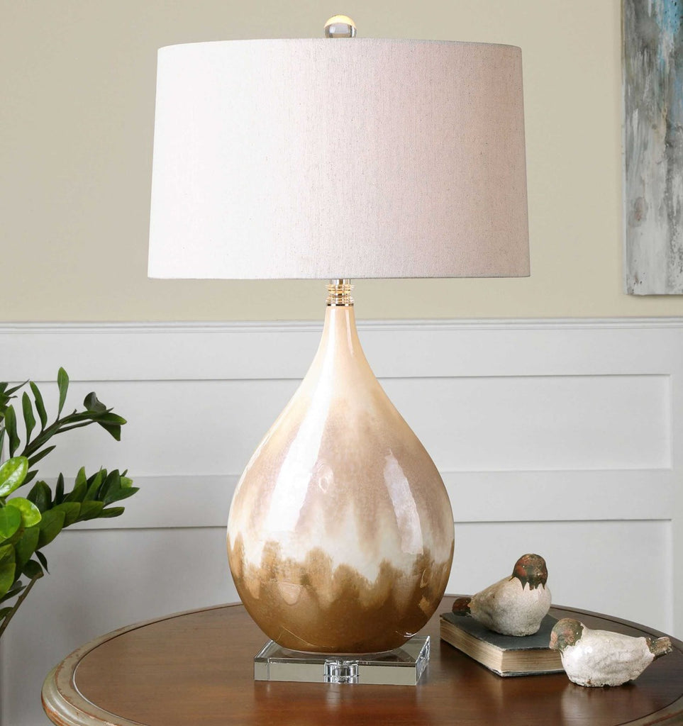 Flavian Glazed Ceramic Lamp - Bombay Mercantile