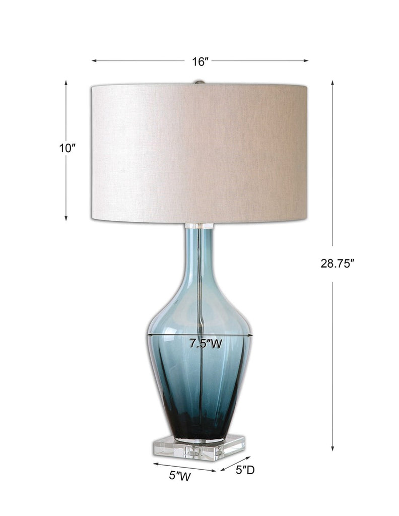 Hagano Blue Glass Table Lamp - Bombay Mercantile
