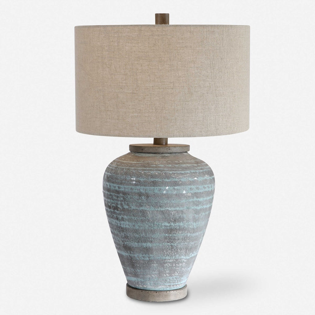 Pelia Light Aqua Table Lamp - Bombay Mercantile