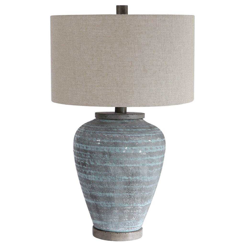 Pelia Light Aqua Table Lamp - Bombay Mercantile