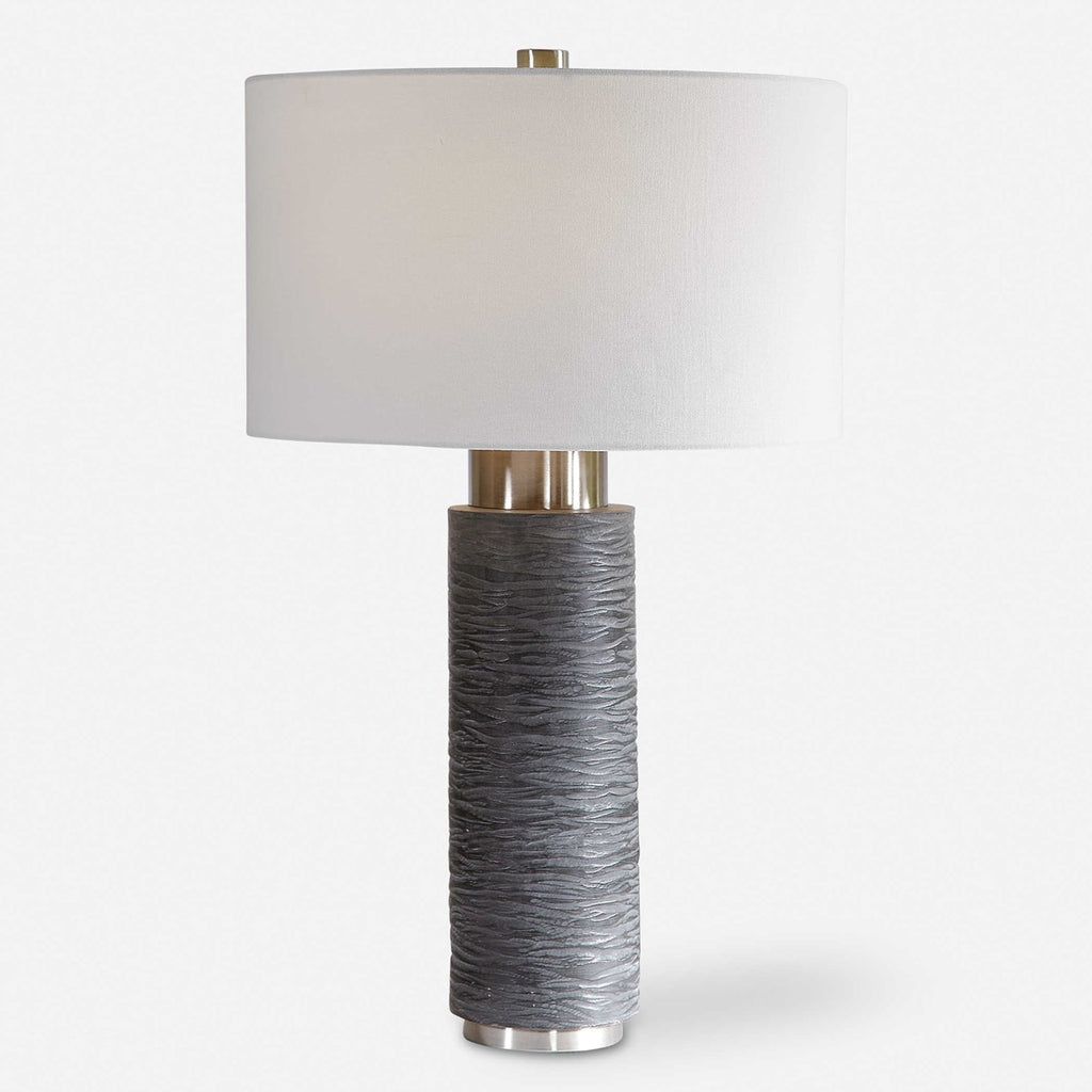 Strathmore Stone Gray Table Lamp - Bombay Mercantile