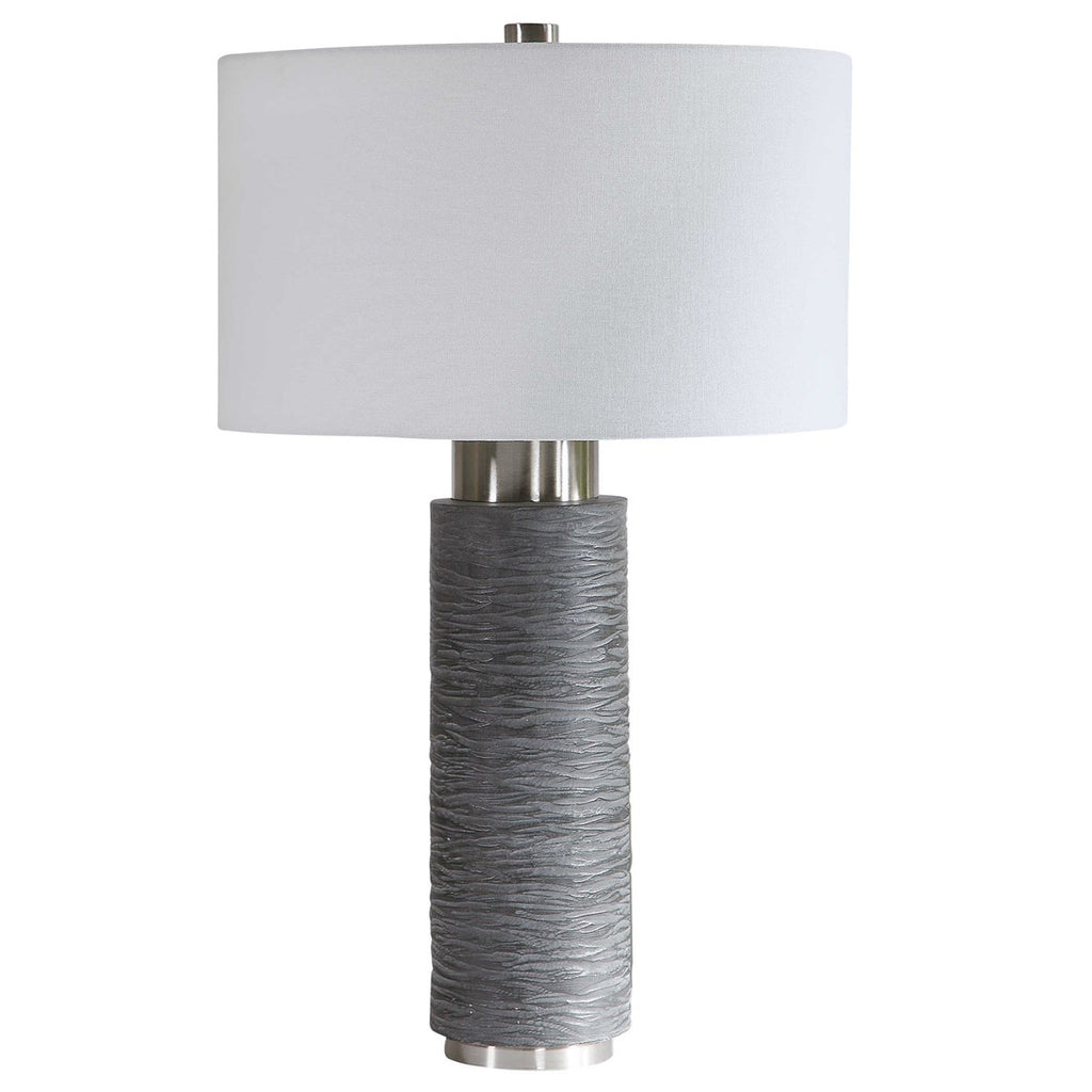 Strathmore Stone Gray Table Lamp - Bombay Mercantile