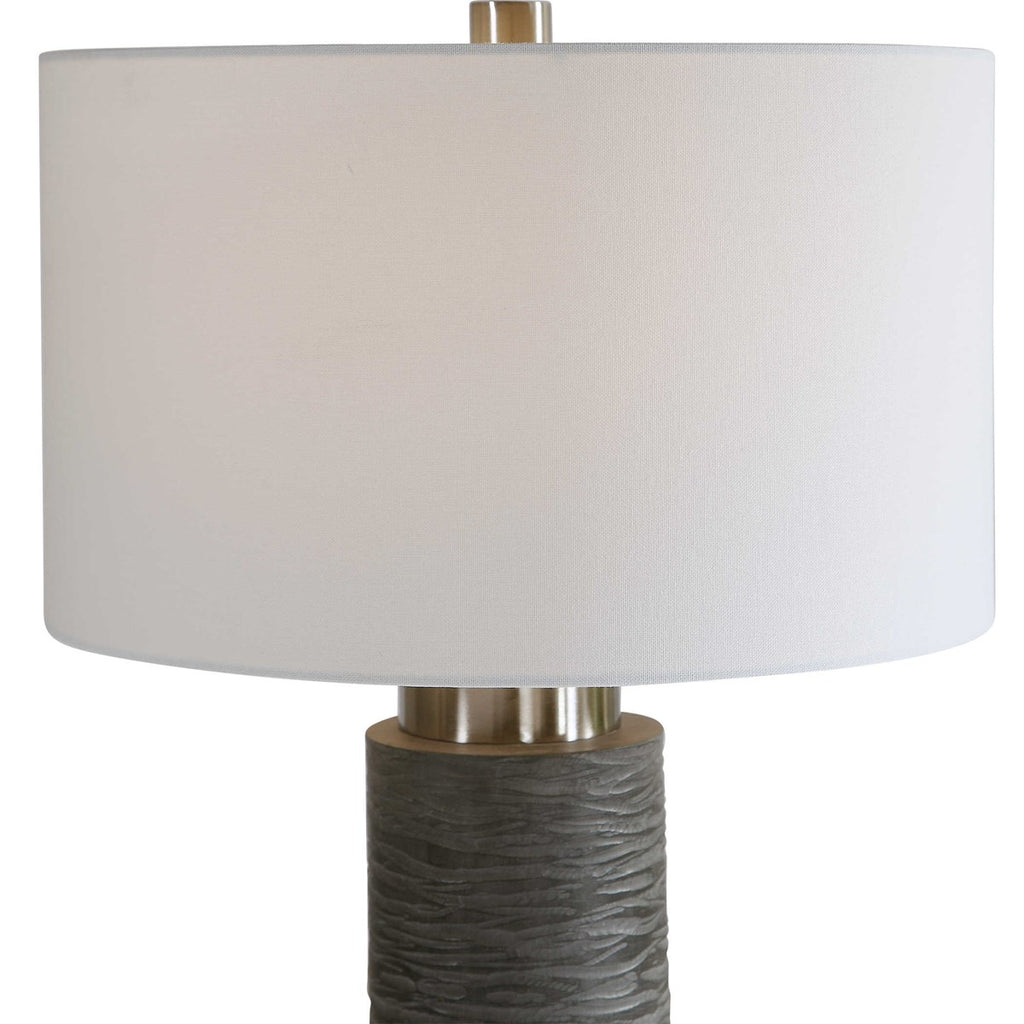 Strathmore Stone Gray Table Lamp - Bombay Mercantile